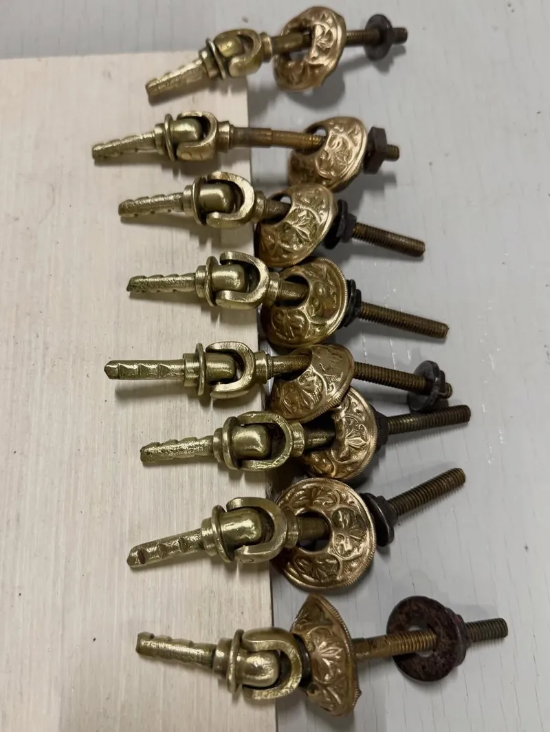 Antique brass hardware polishing and restoration - After